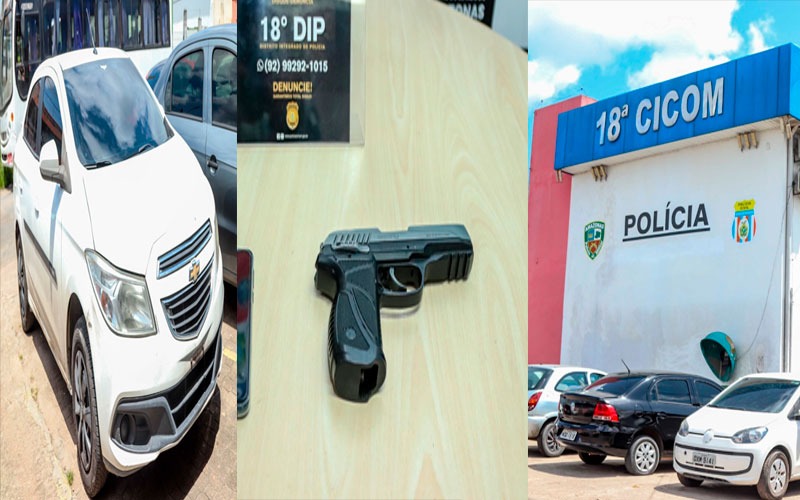 Polícia prende dupla por roubar carro e fazer arrastões em Manaus