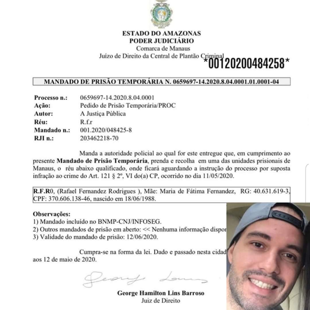 Juiz manda prender o suspeito de matar a namorada a Miss de Manicoré, com facadas no pescoço em Manaus