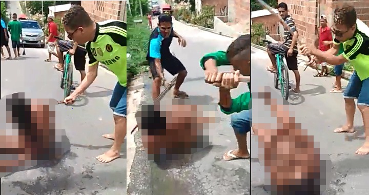 Blindada não paga dívida do tráfico e apanha do tribunal do crime em Manaus; veja vídeo