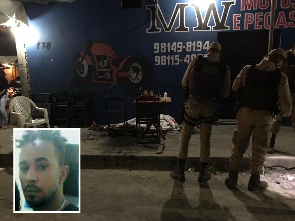 Homem é brutalmente morto na frente do pai enquanto comia churrasquinho; imagens fortes