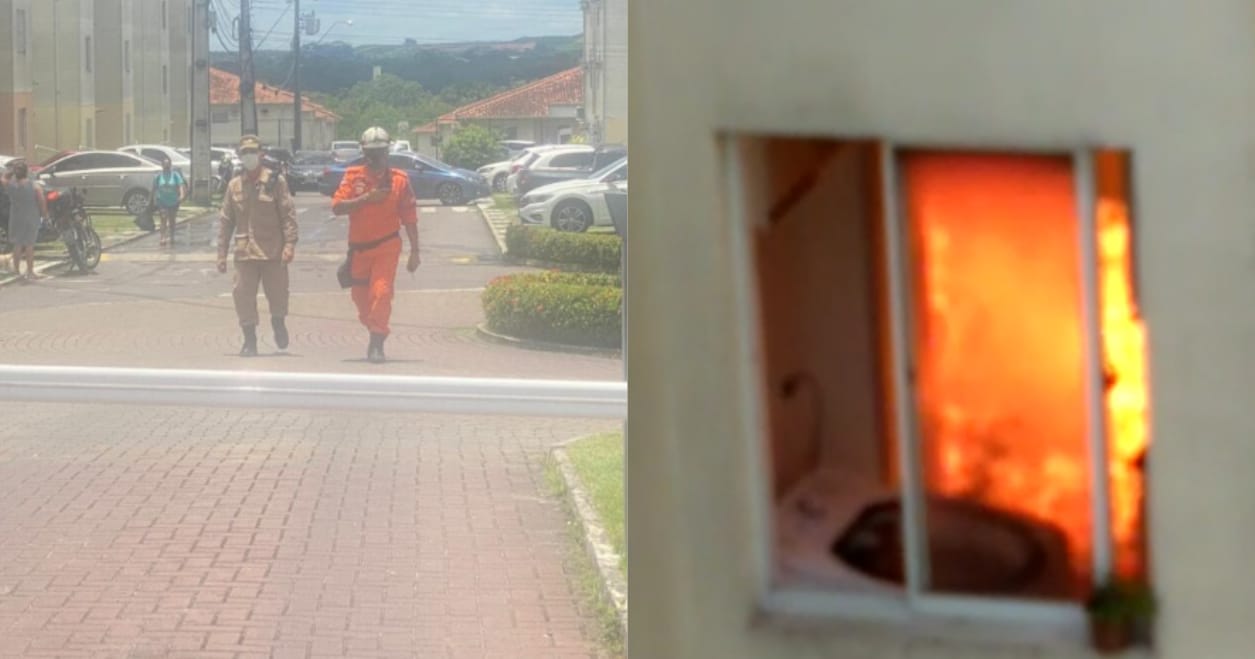 Apartamento na Torquato Tapajós pega fogo e vídeo mostra desespero de moradores; veja