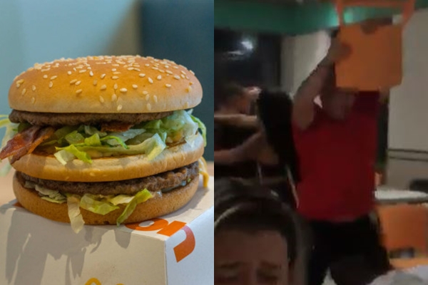 Cadeiras, vassoura e batatas voam durante porradão pelo último Big Mac dentro do McDonald’s; veja vídeo