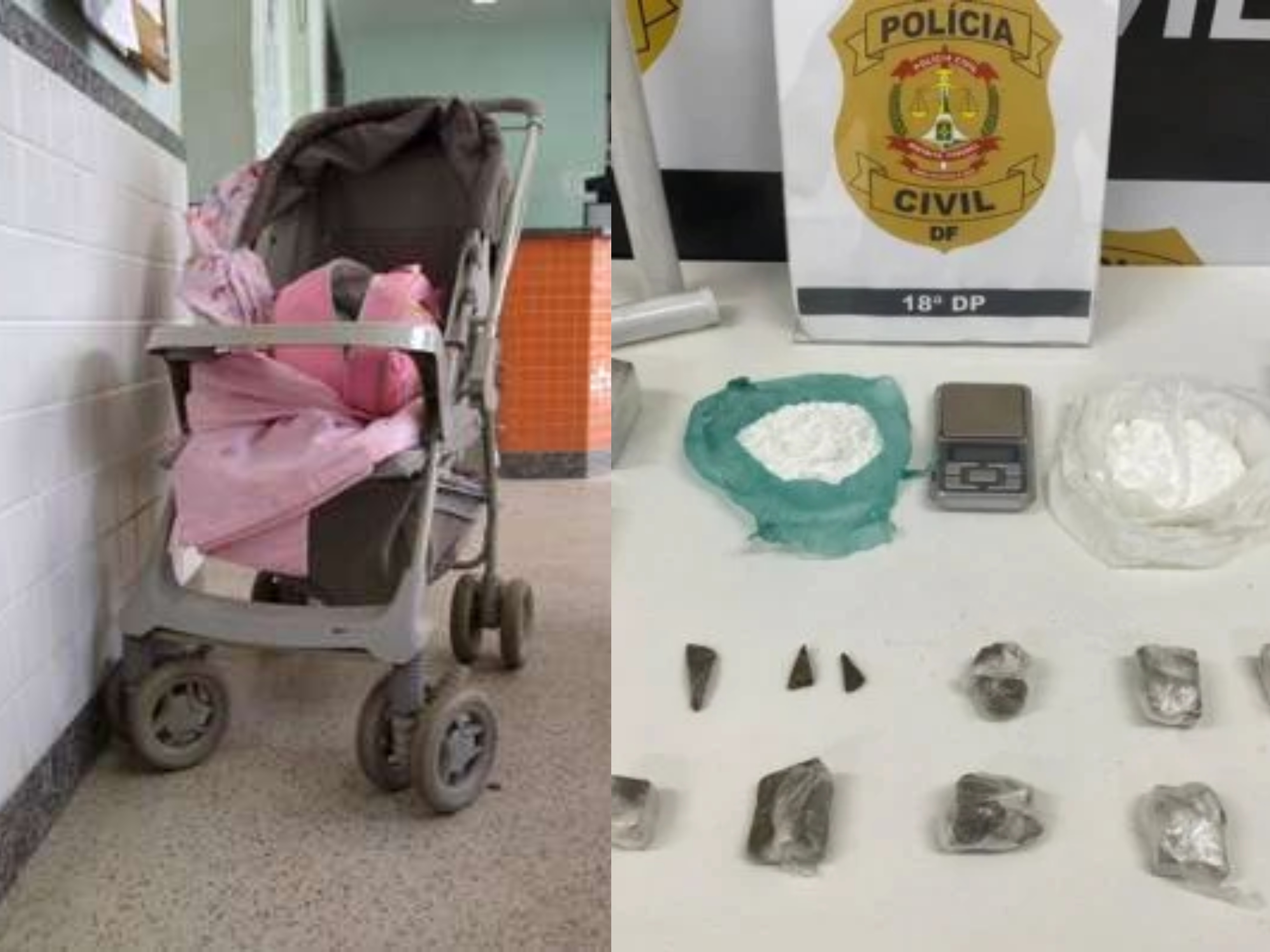 Vergonha: ‘falso pai’ é preso com carrinho de bebê recheado de maconha