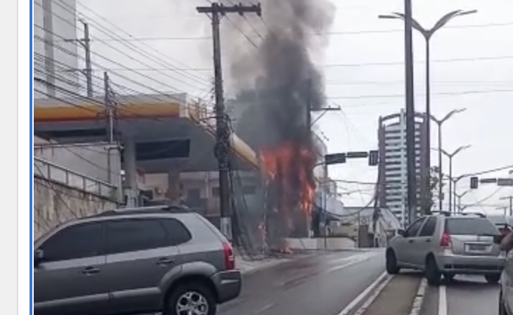 Urgente: incêndio em posto de combustíveis no Vieiralves; veja vídeos