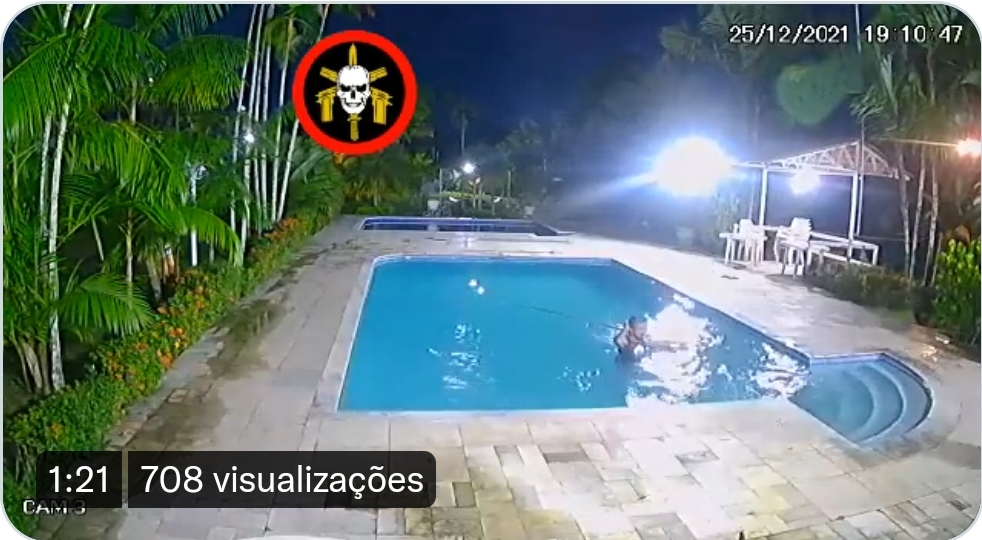 Bandidos jogam caseiro dentro de piscina e assaltam chácara em Manaus; veja o video
