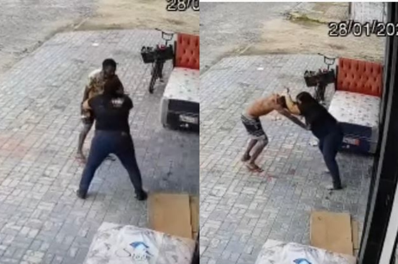 Vendedora 'arrochada' desarma e quebra bandido que tentou assaltar loja; veja vídeo