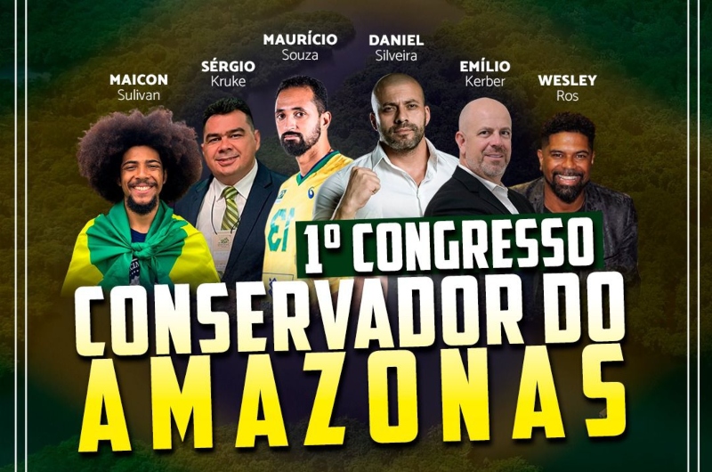 Daniel Silveira e jogador Maurício Souza estão confirmados no 1° Congresso Conservador do Amazonas