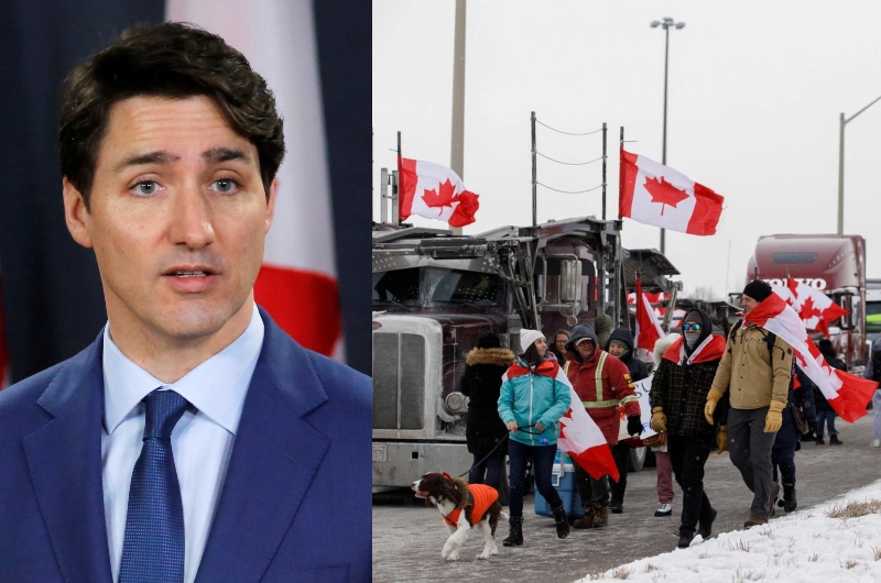 Primeiro-ministro do Canadá, que está com Covid, foge e se esconde após protestos de caminhoneiros contra passaporte sanitário