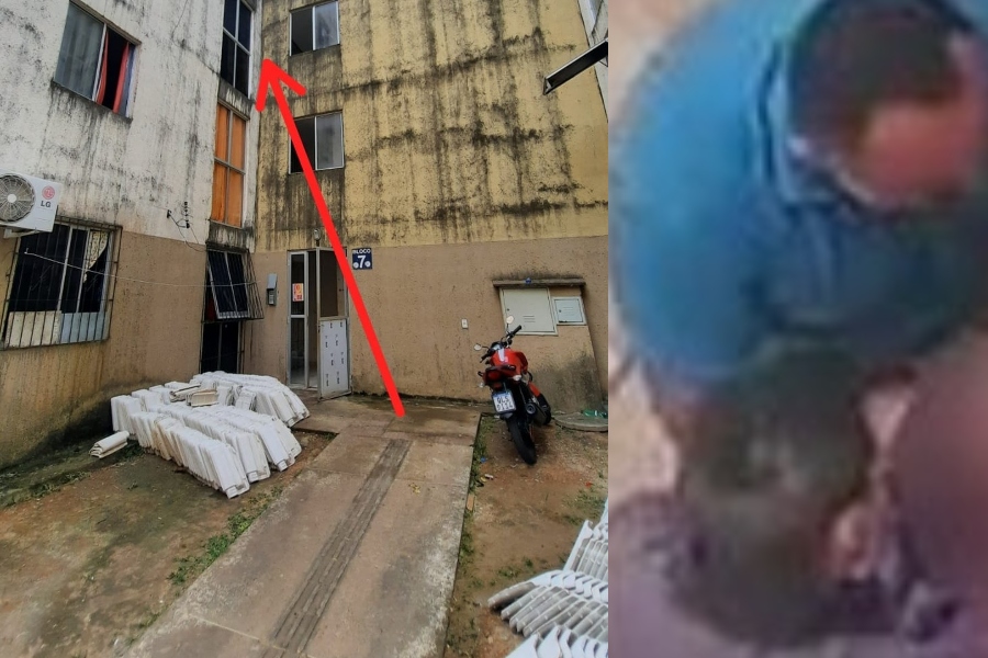 Criança de 4 anos é levada ao hospital às pressas após cair do 3º andar de prédio