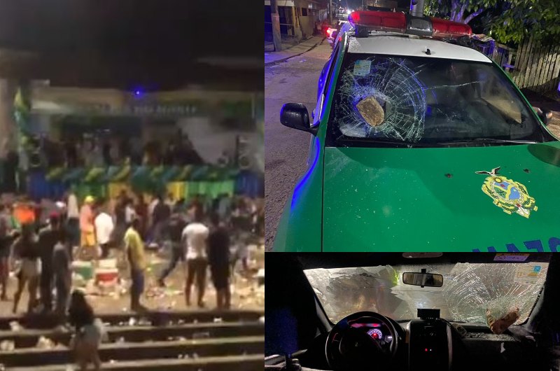 Pedras, paus, tijoladas e balas de borracha marcam Aniversário de Atalaia do Norte; veja vídeos