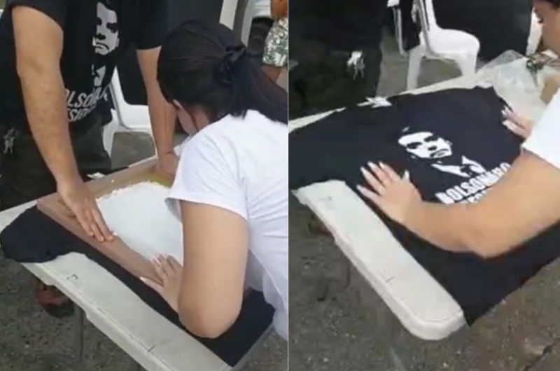 Movimentos Conservadores do Amazonas realizam ato de pintura de camisas na Ponta Negra