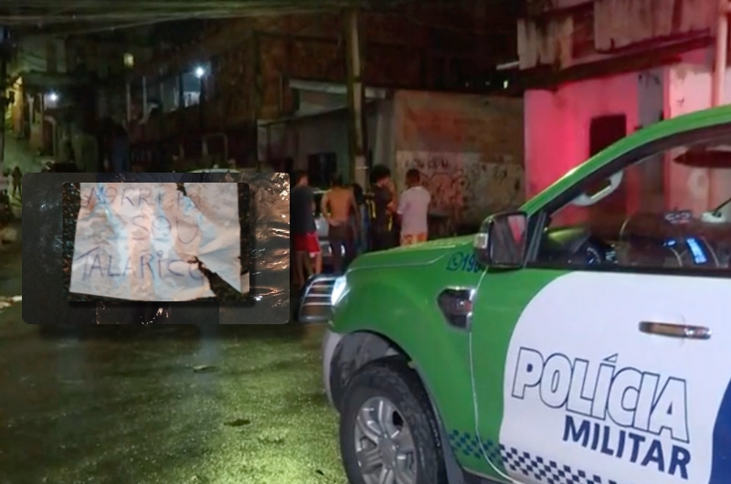 Polícia investiga nota “Morri porque sou Talarico” ao lado de crime no bairro Compensa