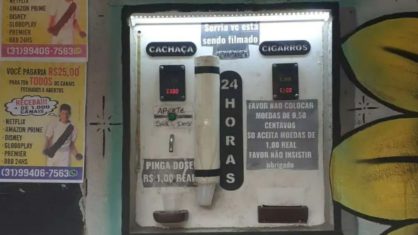 Empresário lança máquina que vende cachaça e cigarros 24 horas por dia; veja vídeo