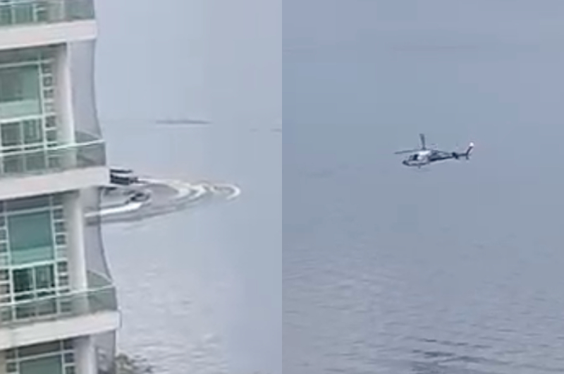 Urgente: Tiroteio entre helicóptero e lanchas é registrado em frente ao Tropical Hotel; veja vídeos