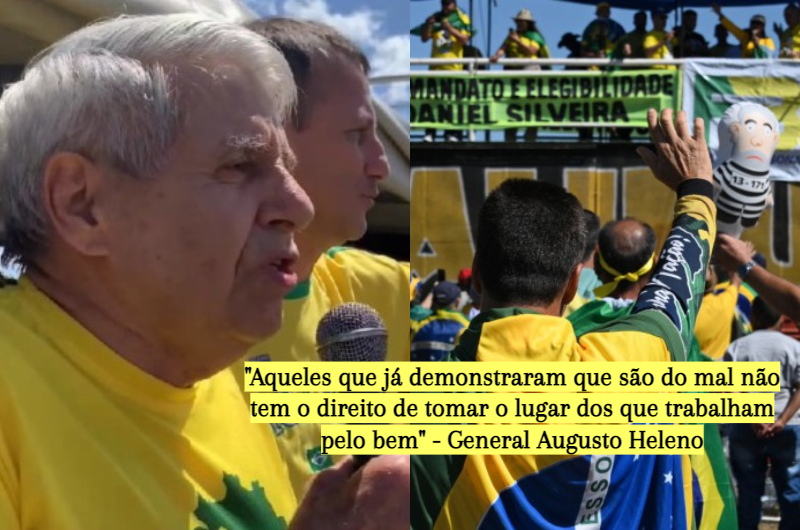 General Heleno emociona trabalhadores: "Jamais vamos desistir do Brasil", veja vídeo